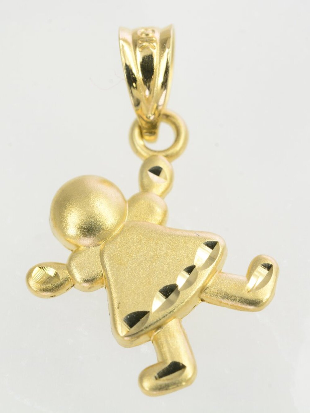 10k Diamond Cut Girl Pendant